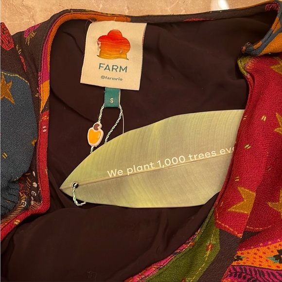 NWT FARM Rio Crazy Mix One-Shoulder Midi Dress Size S - Picture 13 of 14